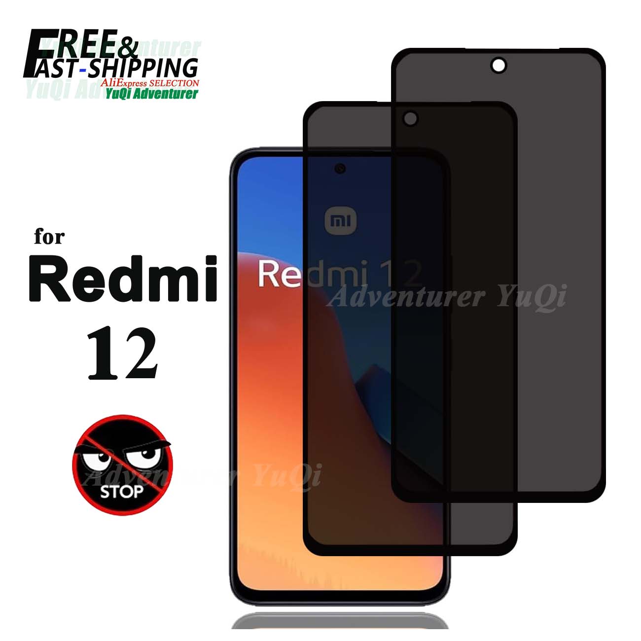 Anti Spy Privacy Glass Case - Antyszpiegowska osłona ekranu dla Xiaomi Redmi