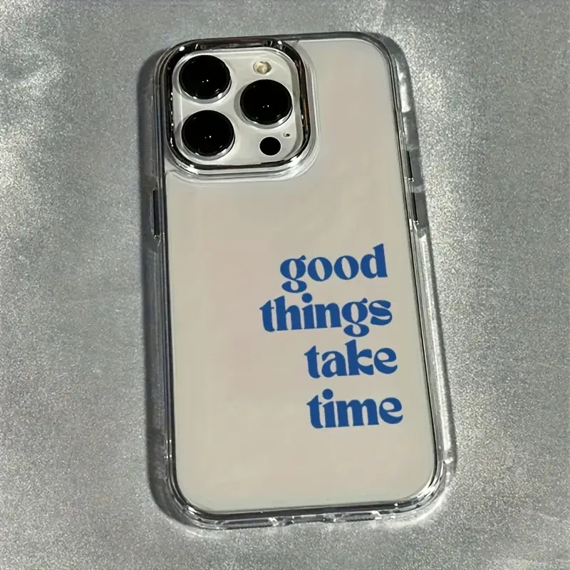 Clear Shockproof Bumper Case - Good Things Take Time Etui na