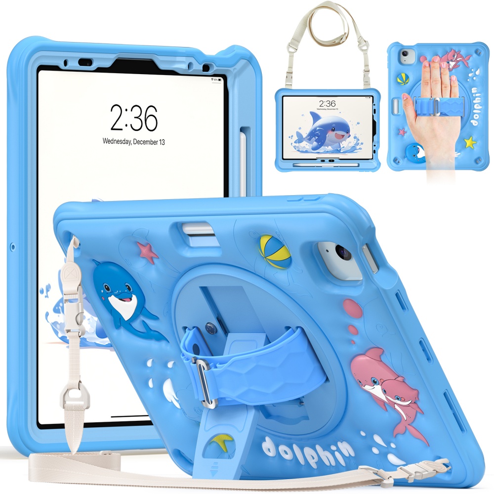 Cute Cartoon Wrist Strap Silicone Case - Etui dla dzieci na iPad Mini
