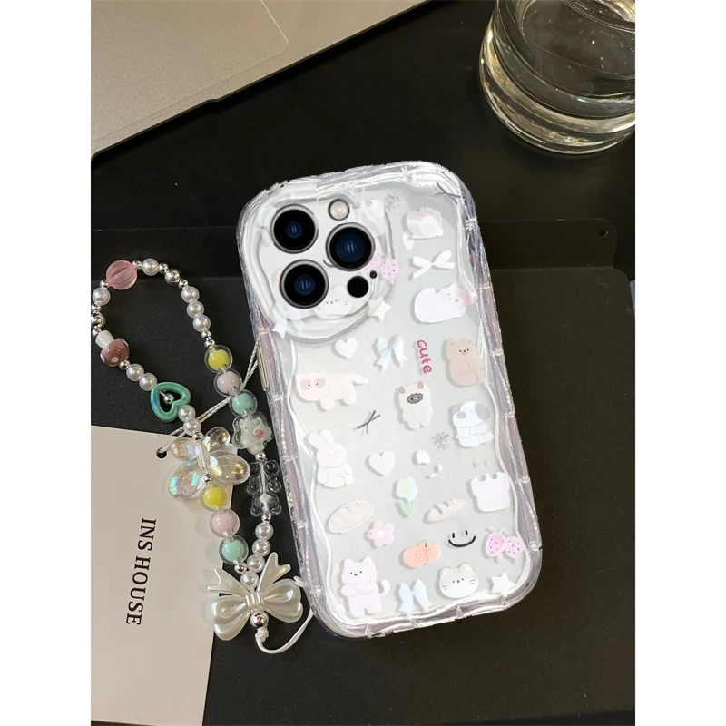 Etui z uroczym kotem i kokardk – Cute Cartoon Wrist Strap Silicone Case recenzja i cena