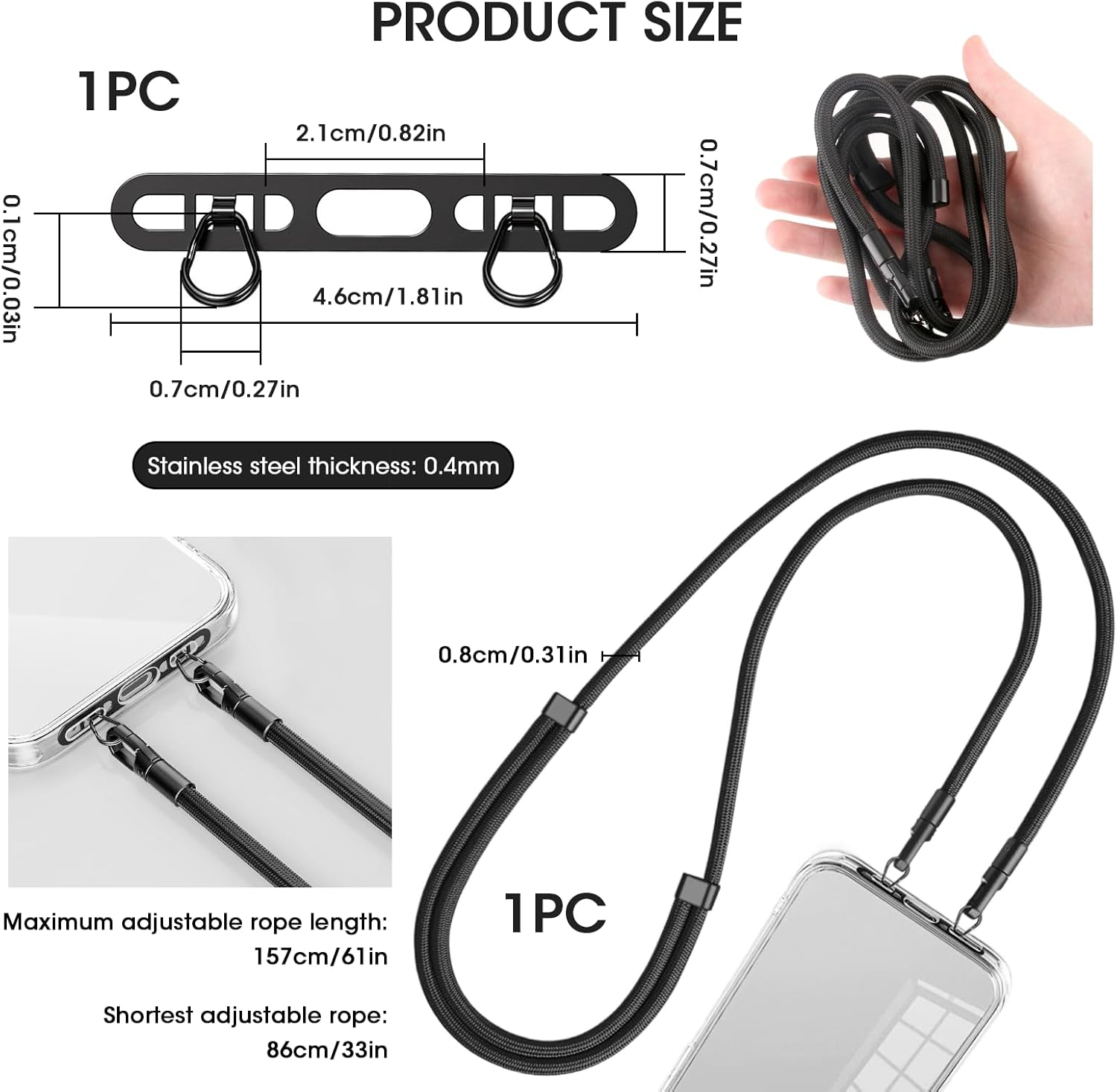 Smycz do telefonu komórkowego, – Crossbody Lanyard Neck Strap Case recenzja i cena