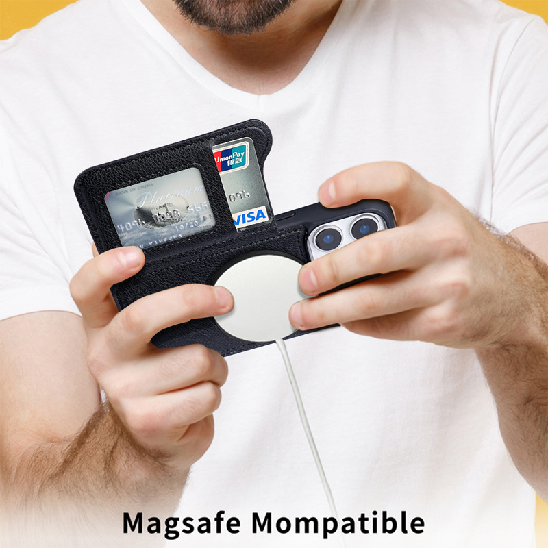 Magnetyczny skórzany portfel z – Leather Wallet Card Holder Phone Cover recenzja i cena