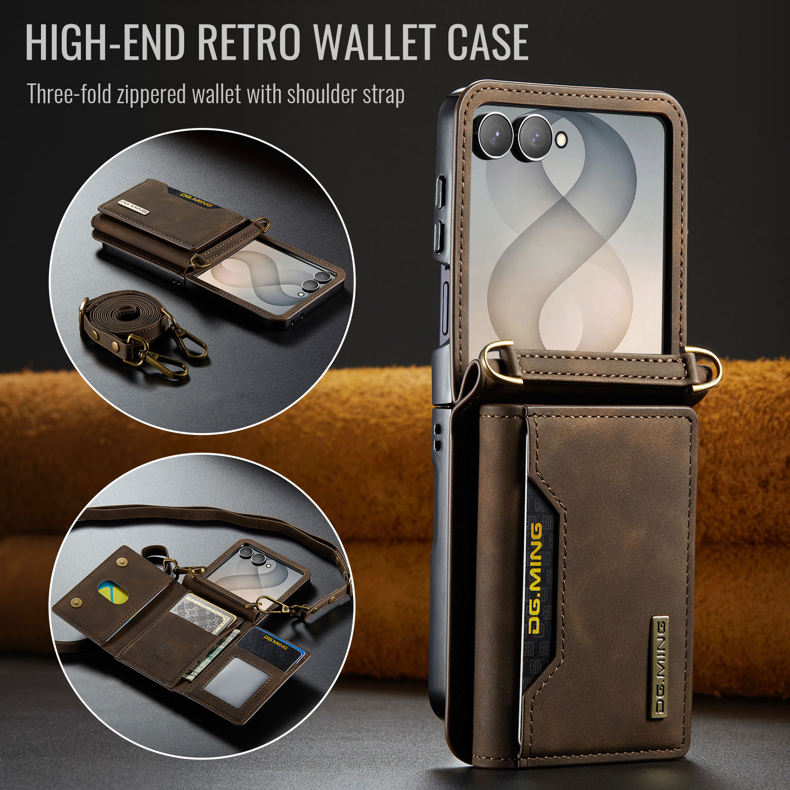 Skórzane etui na telefon z pas – Leather Wallet Card Holder Phone Cover recenzja i cena