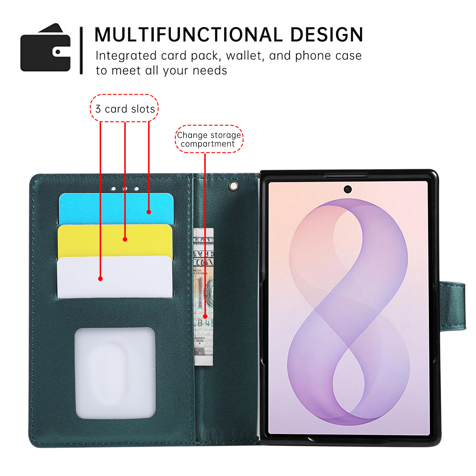Luksusowe skórzane etui-portfe – Leather Wallet Card Holder Phone Cover recenzja i cena