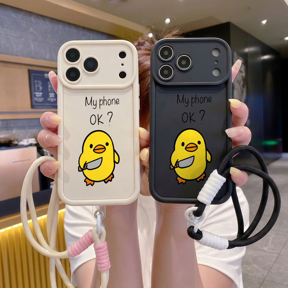 Urocze etui na telefon z kresk – Cute Cartoon Wrist Strap Silicone Case recenzja i cena