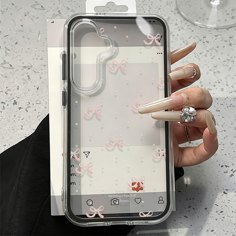 Urocze różowe etui na telefon  – Clear Shockproof Bumper Case recenzja i cena