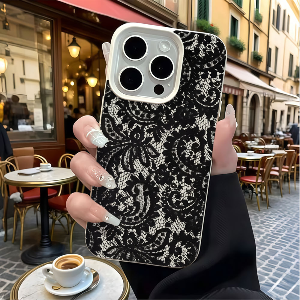 Czarne etui na telefon z vinta – Vintage Floral Pattern Soft Case recenzja i cena