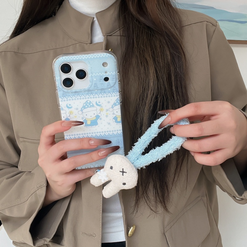Urocza zimowa czapka w kropki, – Cute Cartoon Wrist Strap Silicone Case recenzja i cena