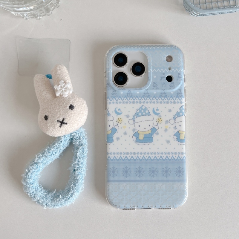 Urocza zimowa czapka w kropki, – Cute Cartoon Wrist Strap Silicone Case recenzja i cena
